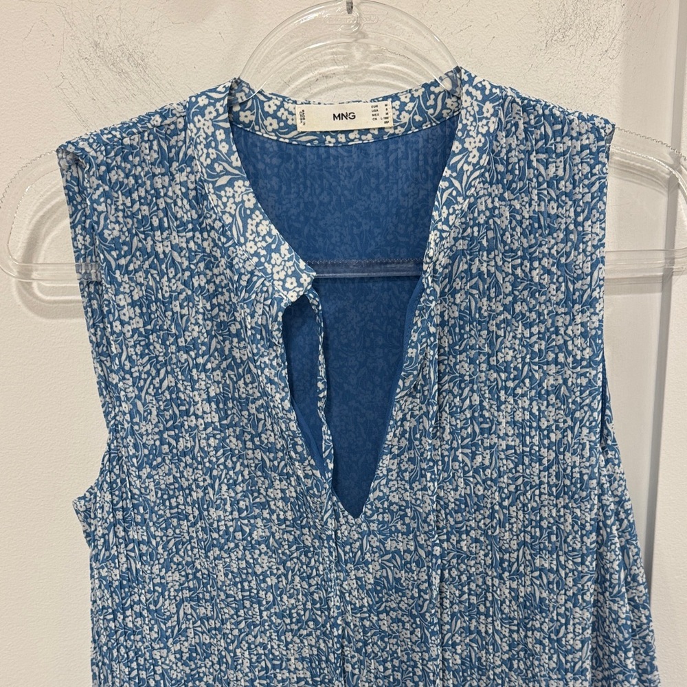 Mango Blue Patterned Mini Dress - image 4